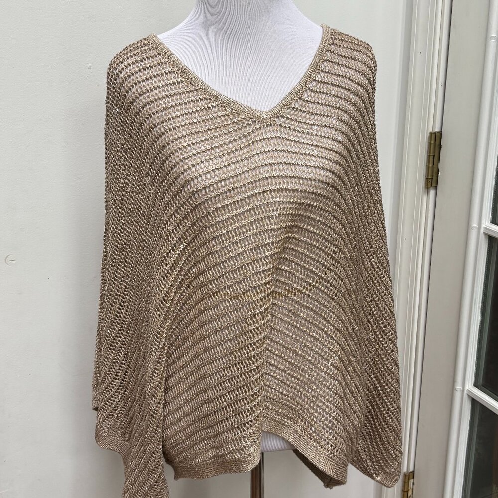 Chico’s V-neck Sequin Knit Poncho -  NWT